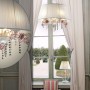 Люстра 2685/5 белый/абажур из ткани/хрусталь/керамические розовые розы PADMA ODEON LIGHT