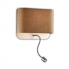 Бра с подсветкой 2589/2W хром/абажур рогожка BOSTRI ODEON LIGHT