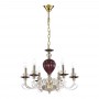 Люстра 3929/6 золотой/бордовый/красный SIENA ODEON LIGHT