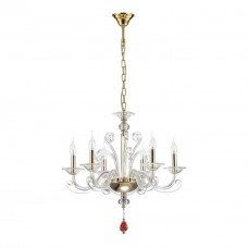 Люстра 3949/6 золотой/красный FAVOLA ODEON LIGHT