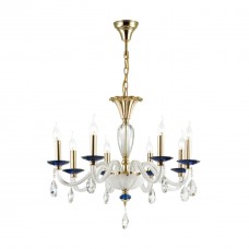 Люстра 4600/8 золото/белый/синий/хрусталь ELEFI ODEON LIGHT