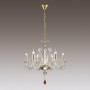 Люстра 3949/6 золотой/красный FAVOLA ODEON LIGHT