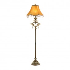 Торшер 2802/1F коричневый/зол/абажур из ткани/хрустальные подвески SAFIRA ODEON LIGHT