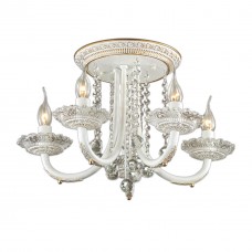 Люстра потолочная 2698/5C белый с позолотой/хрусталь BARRA ODEON LIGHT
