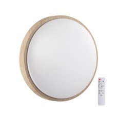 7607/DL PALE SN 026 Светильник пластик/белый/бежевый под дерево LED 48Вт c ДУ 3000-6000К D400 IP43 пульт ДУ LOSTA
