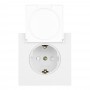 Розетка 1-местная с крышкой с защ. штор, STEKKER, с/з, 250В, 16А, серия Мия, RST16-3112-01, белая магнолия