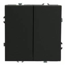 Выключатель 2-клавишный (механизм самозажимной), СЗК, STEKKER, 250В, 10А, серия Эмили, RSW10-5104-05ZK, черный уголь, soft touch