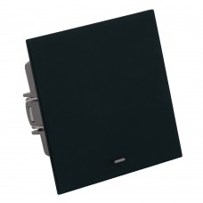 Выключатель 1-клавишный c индикатором (механизм), STEKKER, 250В, 10А, серия Мия, RSW10-3101-05, черный бархат