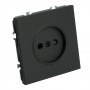 Розетка 1-местная с защитной шторкой (механизм), STEKKER, б/з, 250В, 16А, серия Эмили, RST16-5109-05, черный уголь, soft touch