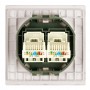 Розетка компьютерная 2-местная RJ-45 (механизм), STEKKER, серия Мия, RST00-3111-08, пудровый жемчуг