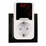Реле напряжения для розетки регулируемое STEKKER VPR-200W, 230В,16A,белый