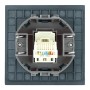 Розетка компьютерная 1-местная RJ-45 (механизм), STEKKER, серия Мия, RST00-3117-05, черный бархат