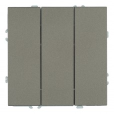 Выключатель 3-клавишный (механизм), STEKKER, 250В, 10А, серия Эмили, RSW10-5108-09, антрацит, soft touch