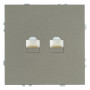 Розетка компьютерная 2-местная RJ-45 (механизм), STEKKER, серия Эмили, RST00-5111-09, антрацит, soft touch