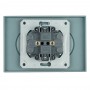 Розетка 2-местная с защитной шторкой, STEKKER, б/з, 250В, 16А, серия Эмили, RST10-5116-09, антрацит, soft touch