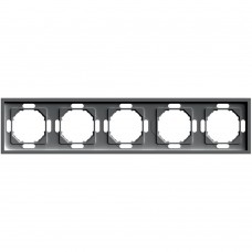 Рамка STEKKER, PFR00-5005-09 5-местная, серия Эмили, антрацит, soft touch
