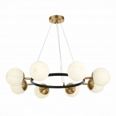 SLE220403-08 Люстра подвесная Черный, Латунь/Белый E27 8*60W