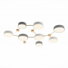 SLE600102-08 Светильник потолочный Золотистый, Светлое дерево/Белый, Серый LED 8*16,5W 4000K
