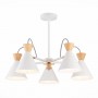 SLE125102-05 Люстра потолочная Белый, Золотистый/Белый, Светлое дерево E14 5*40W