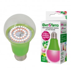 Лампа светодиодная для растений LED-A60-15W-SPSB-E27-CL PLP30GR